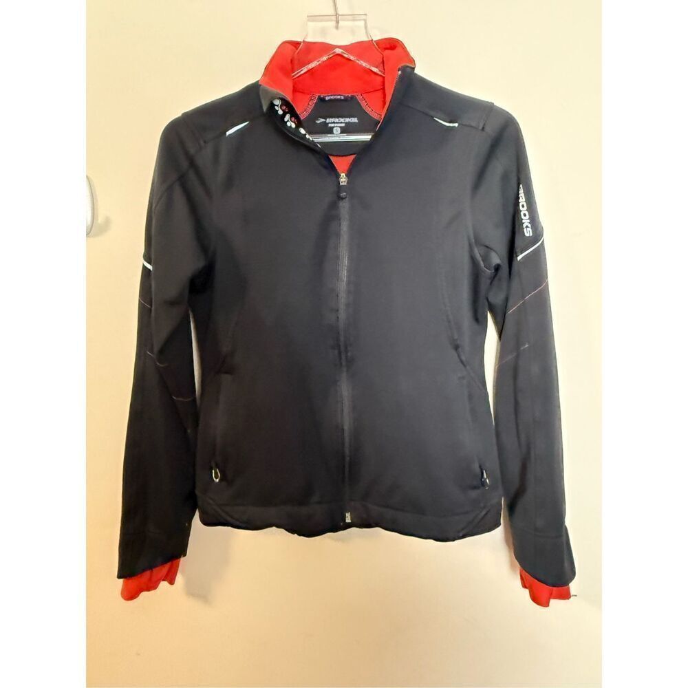 Brooks Utopia Running Jacket Womens Medium Black Softshell Full Zip Small